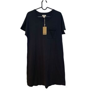 Upwest Womens Gray Perfect T-Shirt Dress S Casual Basic Minimalist Sustainable